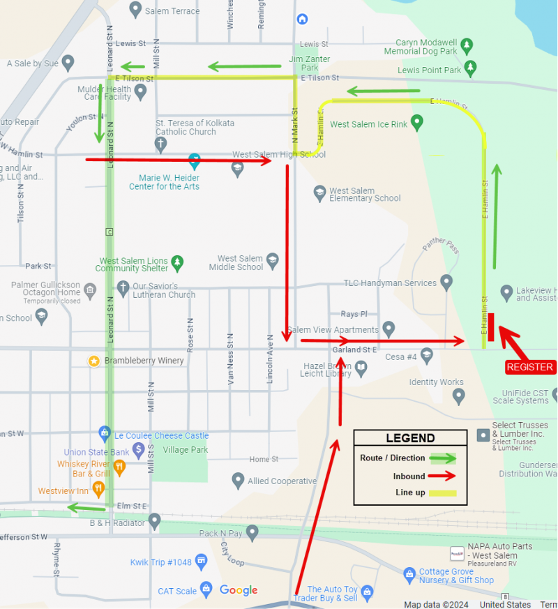 June Dairy Days Parade Route